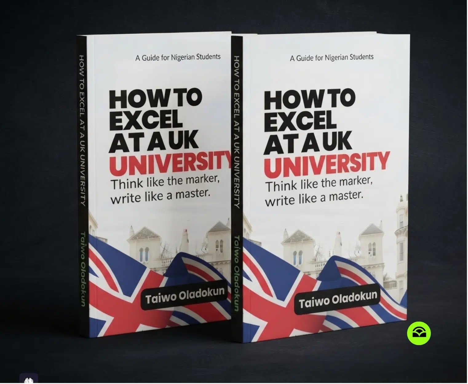 How to Excel at a UK University, three-dimensional book mockup